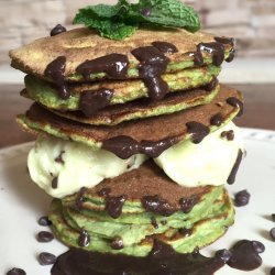 Chocolate Pancakes With Mint Cream