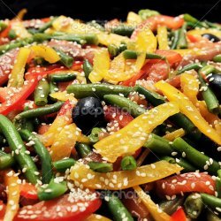 Sesame Green Beans & Peppers