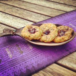 Strawberry Thumbprint Anzac Biscuits