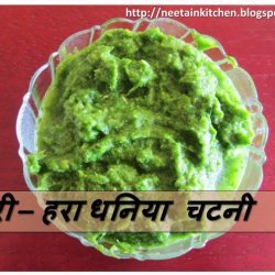 Raw Green Chutney .