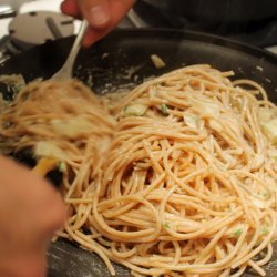 Creamy Salmon on Whole Wheat Pasta