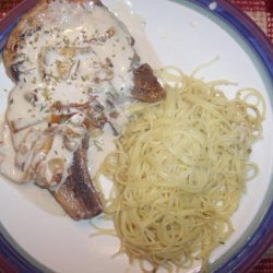 Pork Chop Saute With Caramelized Onions and Balsamic Dijon Cream