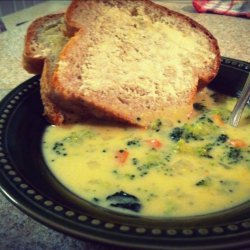 Broccoli Soup with Cheddar Crust