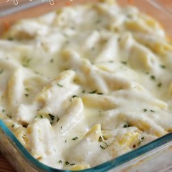 Three Cheese Chicken Alfredo Bake