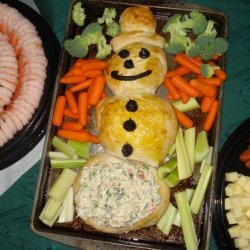Christmas Snowman Bread for Dip