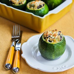 Brown Rice Stuffed Zucchini