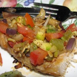 Vegetable Brushetta Pork Chops