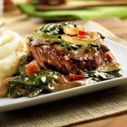 Beef Sirloin Steak With Baby Spinach