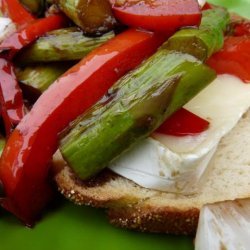 Roasted Veggies on Brie Toast