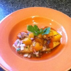 Honey Glazed Tilapia With Grilled Peach Chutney #RSC