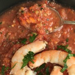 Spicy Gazpacho With Shrimp