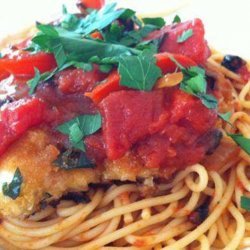 Chicken Cutlets & Spaghetti With Peppers & Onions
