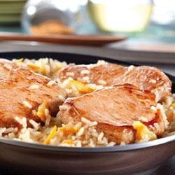 Quick Glazed Pork and Rice Skillet