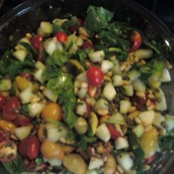 Lentil Salad With Cucumbers, Tomatoes and Baby Spinach