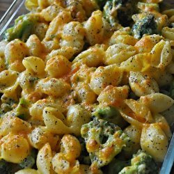 Cheesy Baked Shells and Broccoli