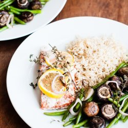 Baked Green Beans and Mushrooms