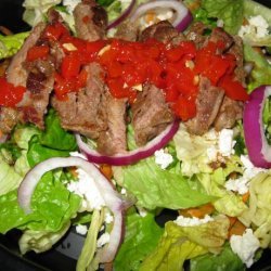 Beef, Arugula and Red Pepper Pesto Salad