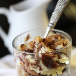 Cheesecake Cookie Bread Pudding with Caramel Sauce