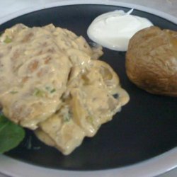 Chicken Mushroom With Baked Potatoes