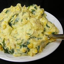 Spinach and Sweet Corn Mashed Potatoes