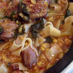 Country Ribs Slow Braised in Wine--With Noodles