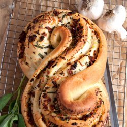 Tomato, Basil and Garlic-Filled Pane Bianco