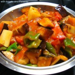 Aubergines With Tomato and Pimiento