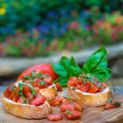 Tomato, Mozzarella and Basil Bruschetta