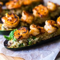 Zucchini Stuffed With Shrimp