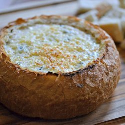 Spinach Dip in Bread Bowl