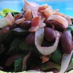 Beet Greens and Baby Spinach with Red Kidney Beans