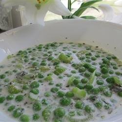 Low-Fat Celery and Peas with Cream