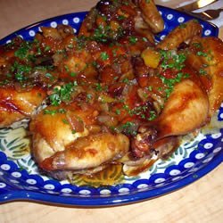 Glazed Cornish Game Hens With Apricot Pistachio Dressing