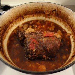 Dutch Oven Garlic Rosemary Studded Venison Rump