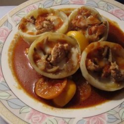 Potato Boats With Chicken & Parmesan Cheese