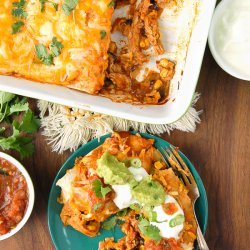 Chipotle and Green Chile Chicken Enchiladas