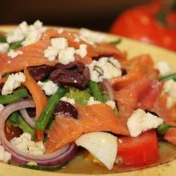 Alaskan Smoked Salmon Nicoise With Crumbled Feta Cheese