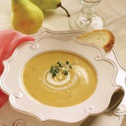 Butternut Squash Soup With Pears and Bacon