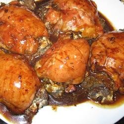 Mushroom-Stuffed Chicken Breasts in a Balsamic Pan Sauce