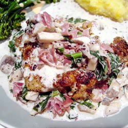 Hazelnut Chicken in Prosciutto-Cream Sauce