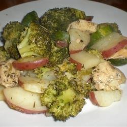 Chicken with Vegetables and Herb Sauce