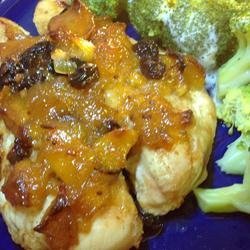 Broiled Chicken Breasts with Chutney-Lime Glaze and Broccoli Slaw