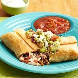 Chicken Chimichangas with Chunky Guacamole