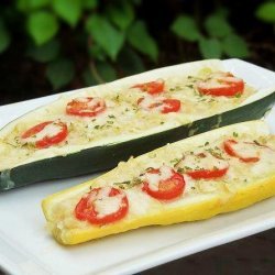 Spicy Zucchini Boats With Tomato & Pepper Jack