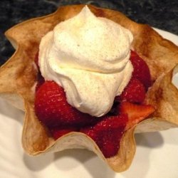 Fresh Fruit in Baked Tortilla Shell