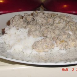 Beef Stroganoff over Rice