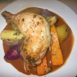 Tray Roasted Chicken Legs and Winter Vegetables