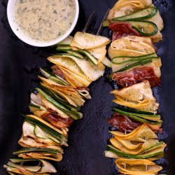 Grilled Squash Ribbons With Prosciutto