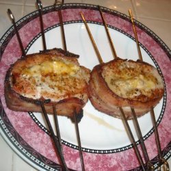 Bacon Wrapped Stuffed Pork Chop