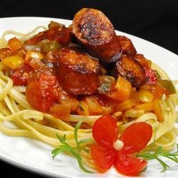 Sweet Italian Sausage Ragout with Linguine